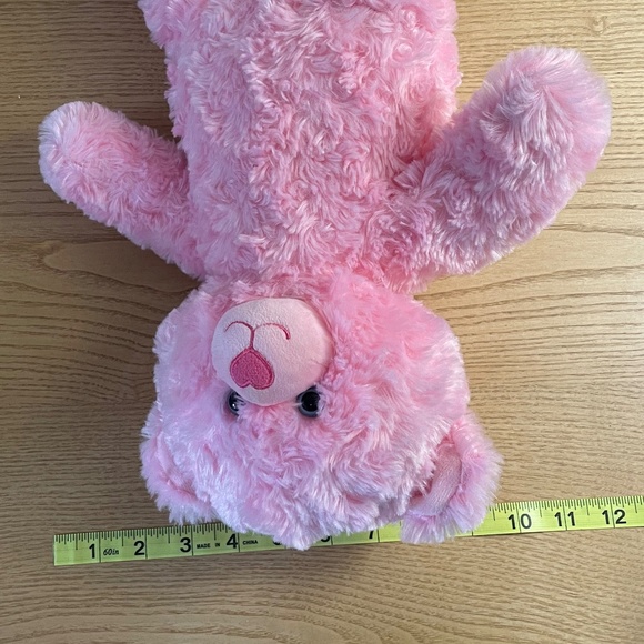Build a Bear Workshop Pink Bear Plush w Heart Nose Blue Eyes Cuddly Teddy Bear - Picture 7 of 7